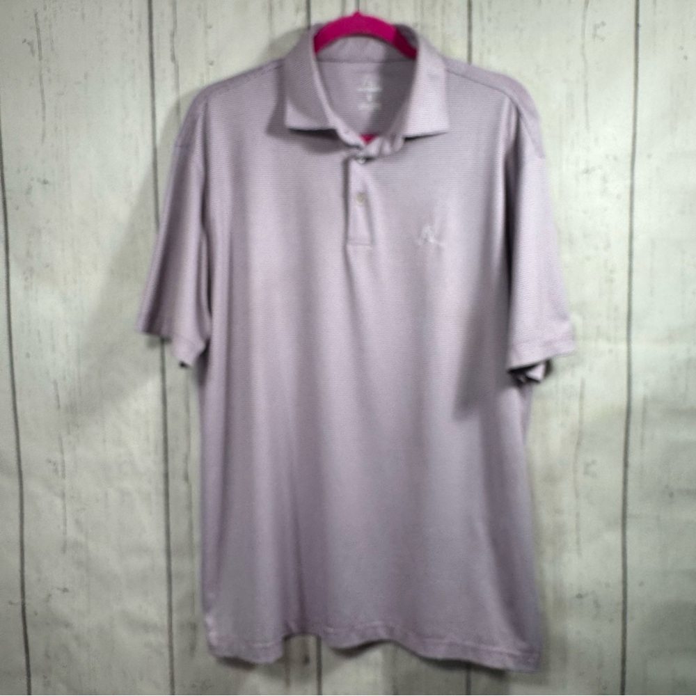 Rhoback Mens Heather Striped Polo Shirt Short Sleeve Performance Golf Casual
